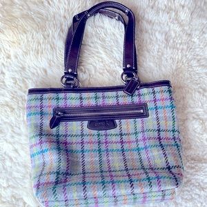 Coach Purse- Penelope Wool Tattersall Tote